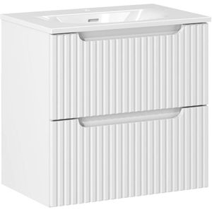 Waschtisch 60cm mit Keramikwaschbecken, weiß, NEWPORT-56-WHITE