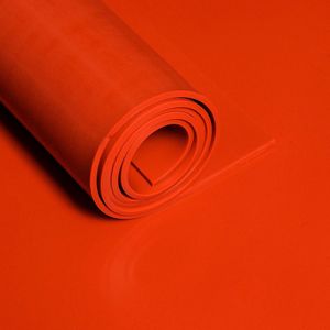 Rubberplaat - Siliconen FDA - Rood - Dikte 1 mm - Breedte 120 cm