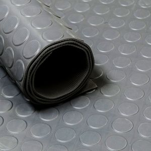 Rubber loper / rubbermat op rol Noppen 3mm grijs - Breedte 120 cm - Ge