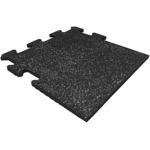 Rubber puzzel tegel - 50 x 50 cm – zwart SBR / grijs EPDM - Zijstuk