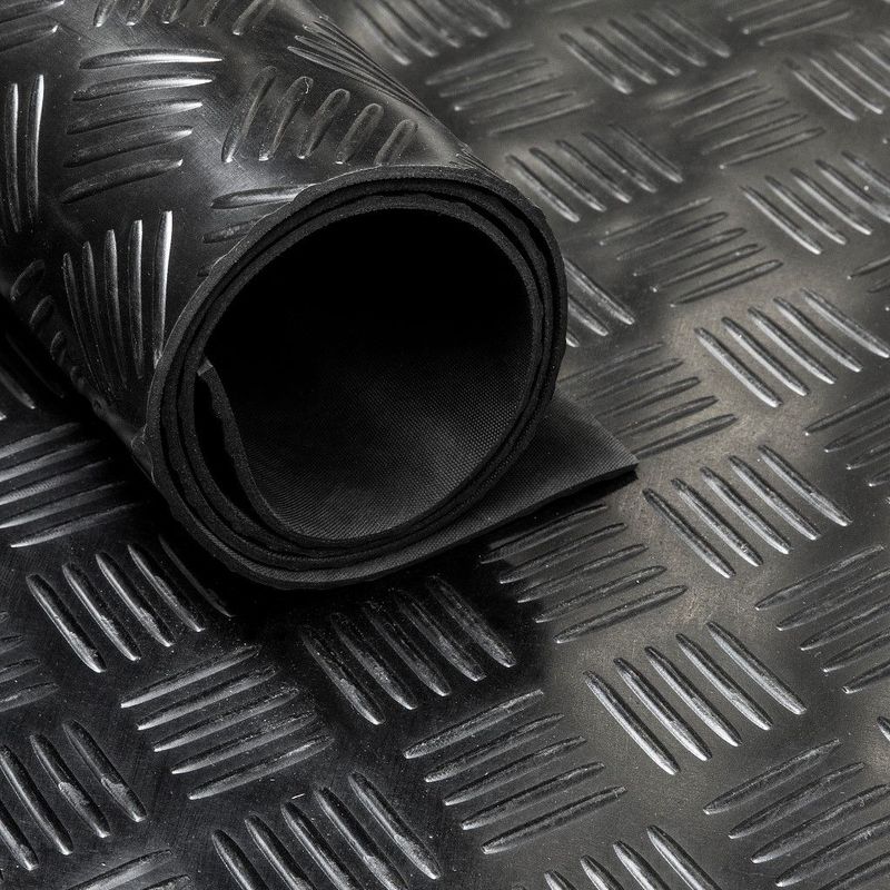 Rubbermat op rol Traanplaat 3mm - Breedte 70,5 cm - Rubber loper - Per strekkende Meter