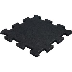 Rubber puzzeltegel met EPDM toplaag 25 mm - Zwart (RAL 9004) - Cfl-S1