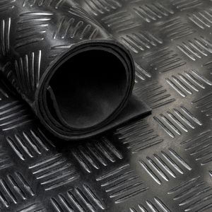 Rubber loper / rubbermat op rol Traanplaat 3mm - Breedte 120 cm