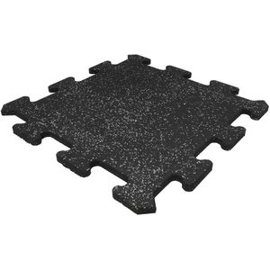 Rubber puzzel tegel - 50 x 50 cm – zwart SBR / grijs EPDM - Middenstuk