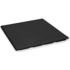 Rubber tegel 25 mm - 50 x 50 cm - Zwart