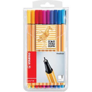 STABILO point 88 fineliner, etui van 20 stuks in geassorteerde kleuren