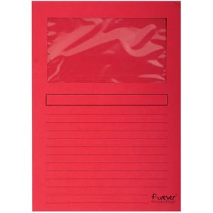 Exacompta L-map met venster Forever, pak van 100 stuks, rood