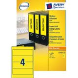 Rugetiket Avery breed 61x192mm zelfklevend geel