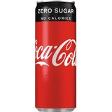 Coca-Cola Zero frisdrank, sleek blik van 25 cl, pak van 24 stuks