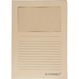 Q-CONNECT L-map met venster, 120 g/m², A4, pak van 100 stuks, kraft