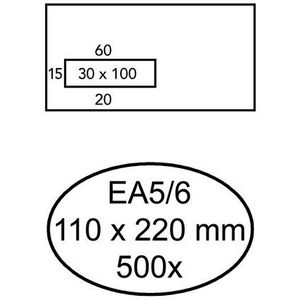 Envelop Hermes EA5/6 110x220mm venster 3x10links zelfkl 500