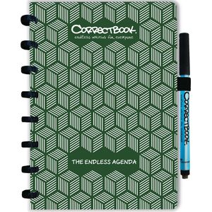 Correctbook Endless Agenda A5, uitwisbaar / herbruikbaar, Forest Green (donkergroen)