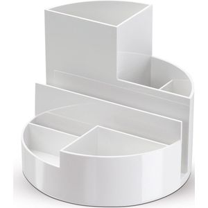 MAUL bureauorganizer pennenbak Roundbox Ø14x12.5cm, 7-vaks, 85% gerecycled kunststof wit