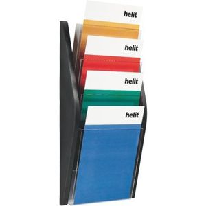 Folderhouder Helit Wand 4 X A4 Zwart