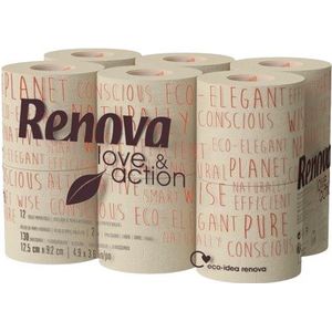 Renova Love & Action toiletpapier, 2-laags, 130 vel, pak van 108 rollen