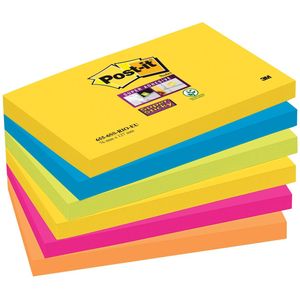 Post-it Super Sticky notes Carnival, 90 vel, ft 76 x 127 mm, pak van 6 blokken