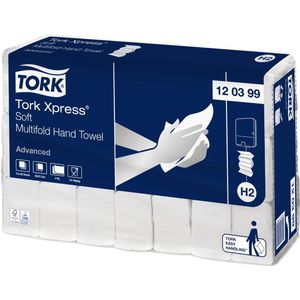 Tork Xpress Advanced handdoek 2-laags, systeem H2, wit, ft 34x21,2 cm, pak van 21 stuks