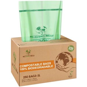 Mr. Green Mind vuilniszakken Bio, 2-3 liter, groen, doos van 250 stuks