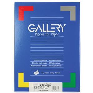 Gallery witte etiketten ft 66 x 72 mm (b x h), ronde hoeken, doos van 1.200 etiketten