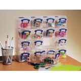 Really Useful Box muurkubus met 16 opbergdozen van 0,3 liter, transparant