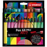 Viltstift STABILO Pen 68 Max Arty etui ÃÂ  24 kleuren