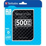 Verbatim harde schijf 3.0 Store 'n' Go, 500 GB, zwart