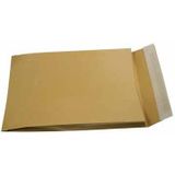 Gallery enveloppen met balg ft 250 x 350 x 40 mm, stripsluiting, bruine kraft, doos van 250 stuks