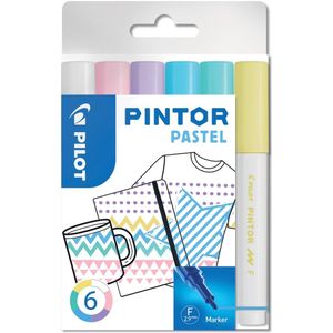 Pilot Pintor Pastel marker, fijn, blister van 6 stuks in geassorteerde kleuren