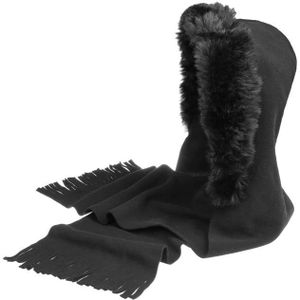 Lierys Fleece M�tzenschal Webpelz Kapuzenschal Schalhaube Fleeceschal Damenschal M�tzenschals