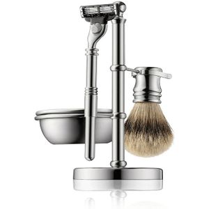 Golddachs - Scheerset - Zilver - 4-delig - Badger Scheren Kit