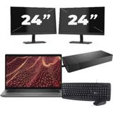 Dell Latitude 7430 - Intel Core i5-12e Generatie - 14 inch - 16GB RAM - 256GB SSD - Windows 11 Home + 2x 24 inch Monitor Nette Staat