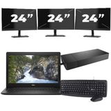 Dell Vostro 3580 - Intel Core i3-8e Generatie - 15 inch - 8GB RAM - 256GB SSD - Windows 11 Home + 3x 24 inch Monitor Nette Staat