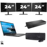 Dell Latitude 7420 - Intel Core i7-11e Generatie - 14 inch - Touch - 16GB RAM - 256GB SSD - Windows 11 Home + 3x 24 inch Monitor Nette Staat