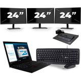 Lenovo ThinkPad L490 - Intel Core i5-8e Generatie - 14 inch - 16GB RAM - 256GB SSD - Windows 11 + 3x 24 inch Monitor Zichtbaar gebruikt