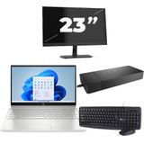 HP Pavilion 15-EG2 - Intel Core i5-12e Generatie - 15 inch - 16GB RAM - 256GB SSD - Windows 11 Home + 1x 23 inch Monitor Nette Staat