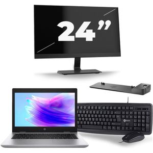 HP ProBook 640 G5 - Intel Core i5-8e Generatie - 14 inch - 16GB RAM - 256GB SSD - Windows 11 + 1x 24 inch Monitor Zichtbaar gebruikt