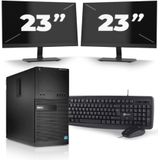 Dell Optiplex XE2 Micro Tower - Intel Core i7-4e Generatie - 16GB RAM - 256GB SSD - Windows 10 + 2x 23 inch Monitor Nette Staat