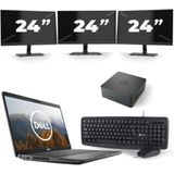 Dell Latitude 5501 - Intel Core i5-9e Generatie - 15 inch - 16GB RAM - 256GB SSD - Windows 11 Home + 3x 24 inch Monitor Nette Staat