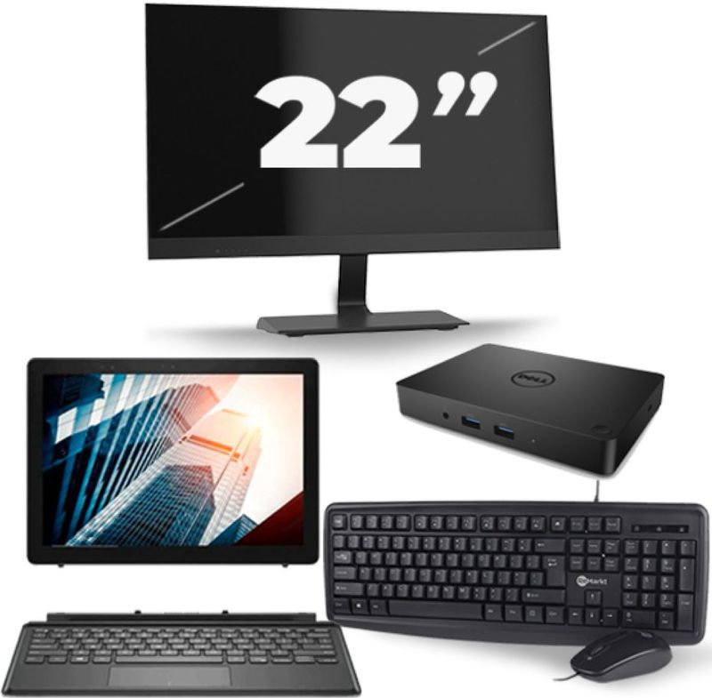 Dell Latitude 5285 - Intel Core i5-7e Generatie - 12 inch - 8GB RAM - 256GB SSD - Windows 11 + 1x 22 inch Monitor Zichtbaar gebruikt