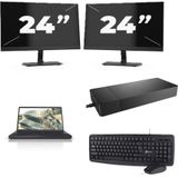 Fujitsu Lifebook A3510 - Intel Core i3-10e Generatie - 15 inch - 16GB RAM - 256GB SSD - Windows 11 Home + 2x 24 inch Monitor Nette Staat