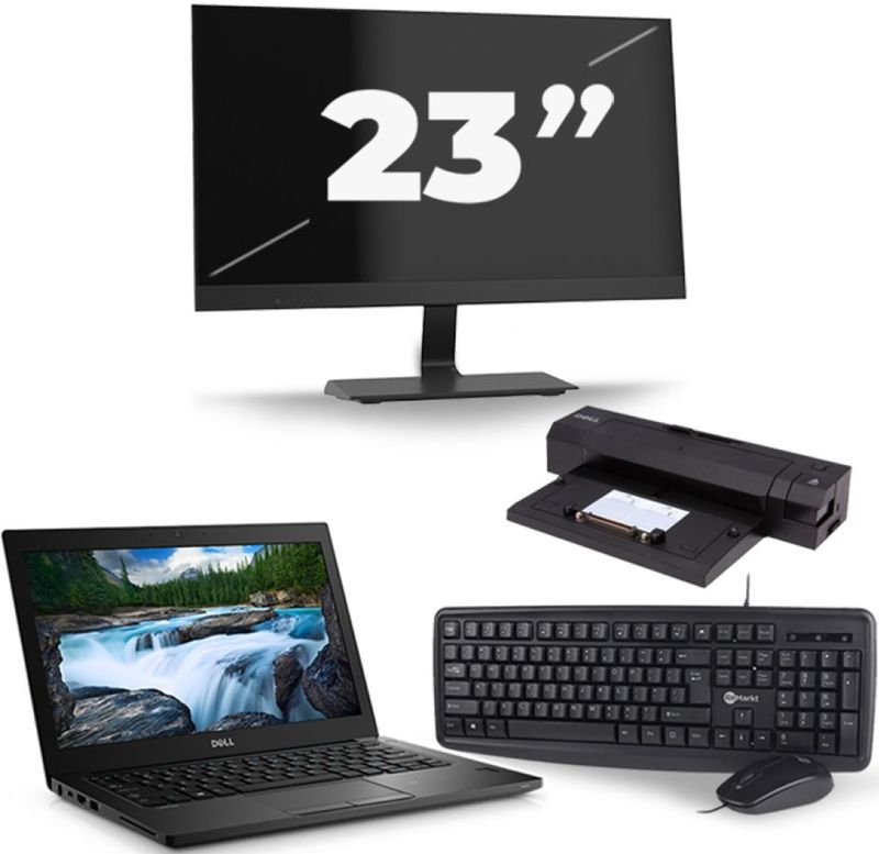 Dell Latitude 7280 - Intel Core i5-6e Generatie - 12 inch - 8GB RAM - 256GB SSD - Windows 11 + 1x 23 inch Monitor Zichtbare schade