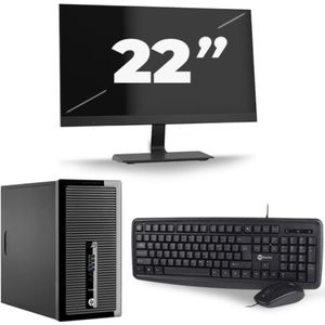 HP ProDesk 400 G2 Micro Tower - Intel Core i7-4e Generatie - 16GB RAM - 256GB SSD - Windows 10 + 1x 22 inch Monitor Nette Staat