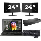 Lenovo ThinkBook 14 G2 - Intel Core i5-11e Generatie - 14 inch - 16GB RAM - 256GB SSD - Windows 11 Home + 2x 24 inch Monitor Nette Staat