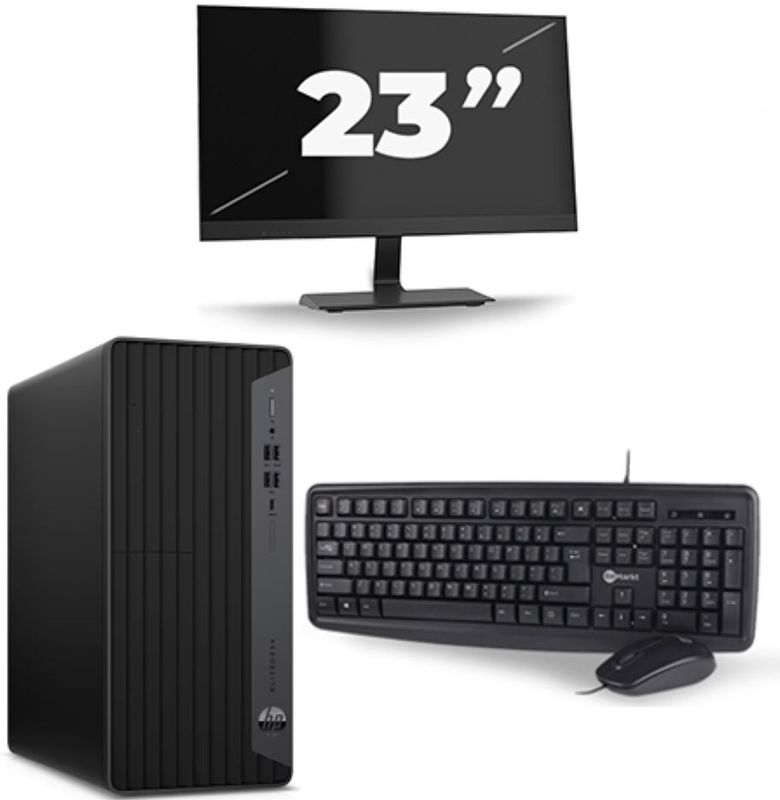 HP EliteDesk 800 G6 Tower - Intel Core i5-10e Generatie - 16GB RAM - 256GB SSD - Windows 11 + 1x 23 inch Monitor Nette Staat