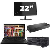 Lenovo ThinkPad T15 - Intel Core i7-10e Generatie - 15 inch - 16GB RAM - 256GB SSD - Windows 11 Home + 1x 22 inch Monitor Nette Staat
