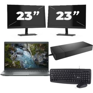 Dell Vostro 3591 - Intel Core i5-10e Generatie - 15 inch - 16GB RAM - 256GB SSD - Windows 11 Home + 2x 23 inch Monitor Nette Staat