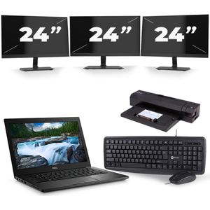 Dell Latitude 7280 - Intel Core i5-6e Generatie - 12 inch - 8GB RAM - 256GB SSD - Windows 11 + 3x 24 inch Monitor Zichtbare schade