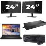 Dell Latitude E5490 - Intel Core i5-8e Generatie - 14 inch - 16GB RAM - 256GB SSD - Windows 11 Home + 2x 24 inch Monitor Zichtbare schade