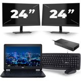 Dell Latitude E5270 - Intel Core i5-6e Generatie - 12 inch - 8GB RAM - 256GB SSD - Windows 11 + 2x 24 inch Monitor Zichtbaar gebruikt