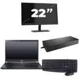 Acer TravelMate P645-SG - Intel Core i7-5e Generatie - 14 inch - 8GB RAM - 256GB SSD - Windows 11 Home + 1x 22 inch Monitor Zichtbaar gebruikt